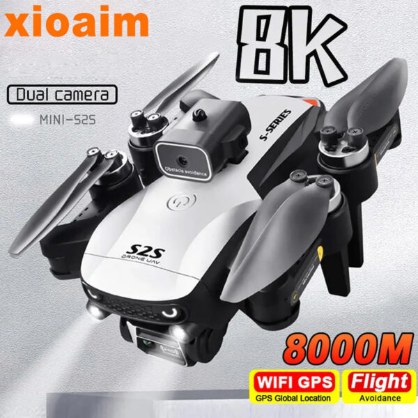 For Xiaomi S2S Drone 4k Profesional 8K HDCamera Obstacle Avoidance Aerial Photography Brushless Motor Foldable RC Quadcopter Toy