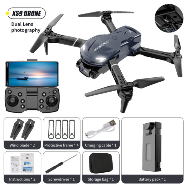 New Xs9 Mini Drone 4K HD Dual Camera One Click Return Dron Optical Flow Position RC Aerial Photography Foldable Quadcopter Toys