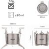 bdf7ba733b87a6cf Dawn Deer Titan-Backpacking-Herdsystem, Tasse/tragbarer Alkoholkocher/faltbarer Göffel -750 ml Camping-Kombi (Titan-Kombi-Set)