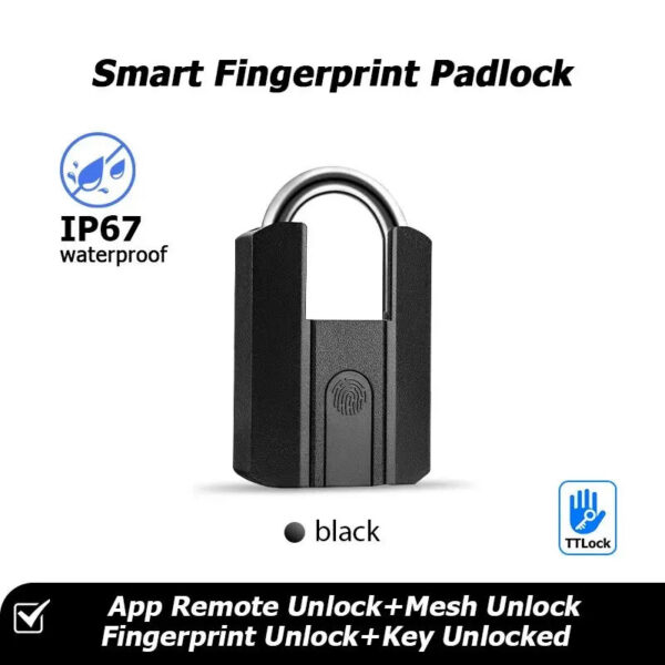 bdfab46b443bcb20 IP67 TTLock Bluetooth APP Smart Padlock Fingerprint Lock Keyless Mini Bag with Aleax Google Home Electronic Door Lock