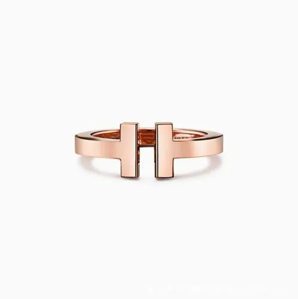 2024 designer ring Double Ring Serling Sier Plaed Rose Gold Opening Inlaid With Diamond Half Wedding Anniversary for women gift with boxq1