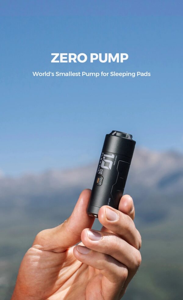 FLEXTAIL ZERO PUMP - 30g Camping Air Pump,  Portable Electric Inflator for Sleeping Pads, 1 Rechargeable Battery Included