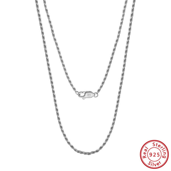 be0d1d8829479f08 ORSA JEWELS Sterling Diamond-Cut Rope Necklace for Women Men Fashion Sier Neck Chain Jewelry SC29