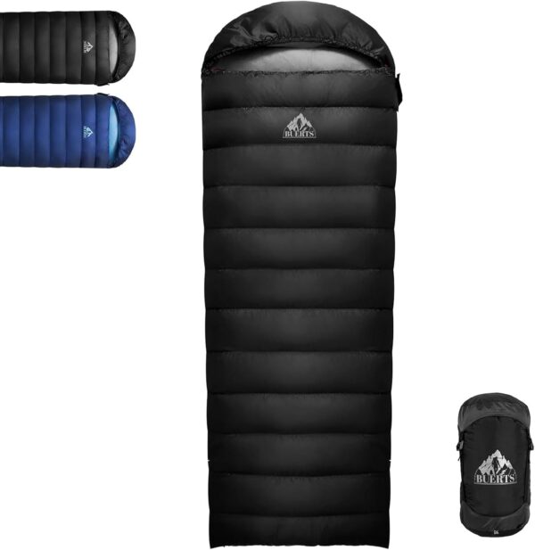 be12d64ed06ced32 BUERTS Daunen Sommer Schlafsack, 840g Schlafsack kleines packmaß,680 FP,Ultraleicht Schlafsack Erwachsene und Jugendliche, Wandern, Camping und andere Outdoor Aktivitäten. Mit Kompressionssack.