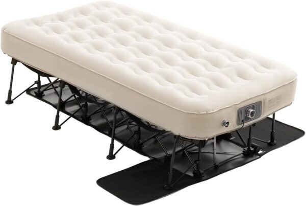 be1a6329d5774552 VEVOR Air Mattress with Frame, Inflatable 2 Person Camping Cot with Built-in Pump, Portable Folding Air Beds Supports 600 lbs, Blow Up Bed for Guests Camping Travel Indoor & Outdoor Use