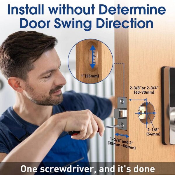 be1a9610b958a872 Smart Lock with password, Keyless Entry Door Lock with Touchscreen Keypads, Easy to Install, App Unlock, 50 User Codes