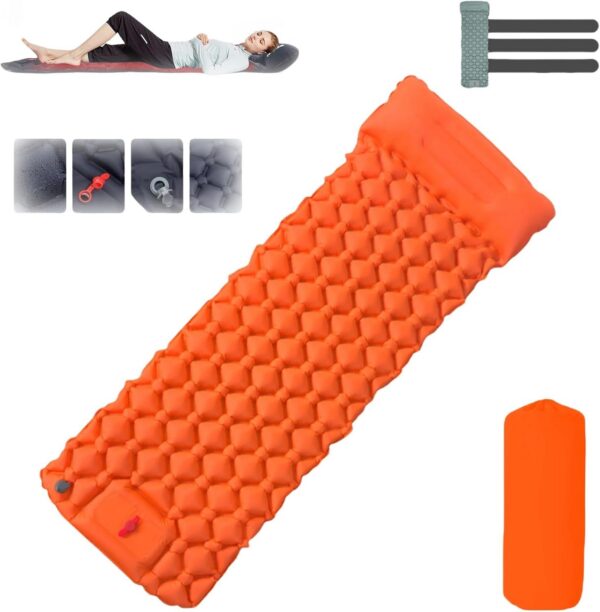 be232875834c9991 Coziya Matelas, Portable Waterproof Sleeping Pad, Ultralight Inflatable Camping Mattress, Built-in Pillow and Anti-Slip Design, for Camping, Travel, Home, Office (Navy Blue)