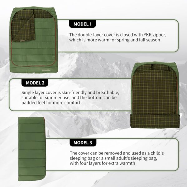 be241af4a6d00c68 Naturehike 0 Degree and 40 Degree Flannel Two Person Sleeping Bag with Pillows for Adults, Couples & Family, Doublewide Double Sleeping Bag 2 Person for All Seasons Camping Hiking Backpacking