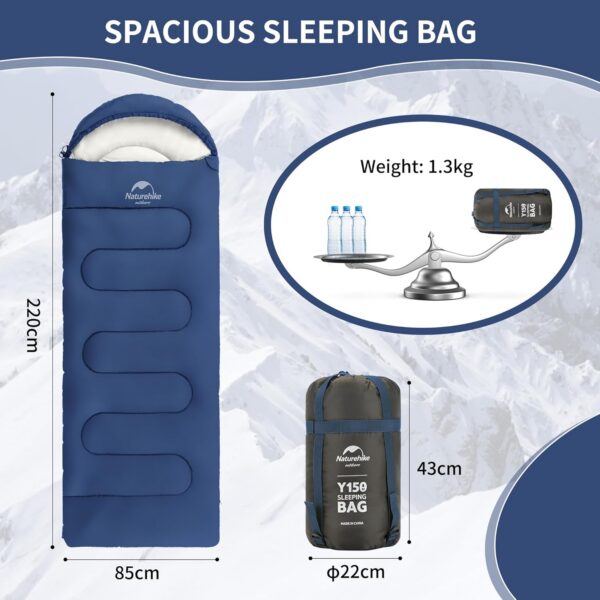 Naturehike Envelope Sleeping Bag – 3 Season Ultralight Waterproof Camping Blanket, 220x85cm for Adults, Compact & Breathable