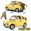 960PCS Technical Fiat 500 Building Blocks 10271 Classic Yellow Car Model Creator Assemble Vehicle Bricks Toys For Boys Kids Gift