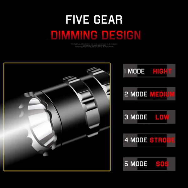 be5d8f2082c05088 Professional Hunting Tactics Night Reconnaissance LED Flashlight L2 Lamp Beads Waterproof Rechargeable Outdoor Portable Torch