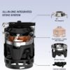 Fire-Maple FMS-X3 0,8L Campingkocher mit Piezo-Zündung & Topfhalterung Tragbarer Gaskocher mit Gasflaschen-Stabilisator Für Outdoor, Trekking, Wandern (Schwarz)