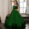 Exclusive New Baby Girl Sleeveless Flower Girl`s White Wedding Dress Children Clothing