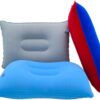be7bd9f20255a51d 3 Pack Ultralight Inflatable Camping Travel Pillow Small Squared Flocked Fabric Air Pillow for Compact, Comfortable, Ergonomic for Neck and Lumbar Support While Camp Hiking Backpacking