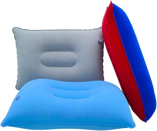 be7bd9f20255a51d 3 Pack Ultralight Inflatable Camping Travel Pillow Small Squared Flocked Fabric Air Pillow for Compact, Comfortable, Ergonomic for Neck and Lumbar Support While Camp Hiking Backpacking
