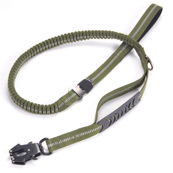 be8266a420e6b982 Heavy Duty Tactical Bungee No Pull Dog Leash Reflective Shock Absorbing Pet Leashes with Car Seatbelt for Large Dogs