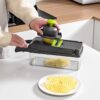 be841dede94ec2e8 1Pc Green Black 12 in 1 Multifunctional Vegetable Cutter Shredders Slicer With Basket Fruit Potato Chopper Carrot Grater