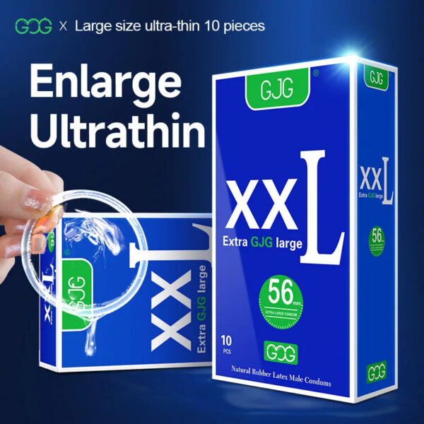 10pcs/Box Extra Large Ultra Thin Lubricated Condom 56MM Smooth Latex Penis Condoms for Male Adult Sex Dick Cock Sleeve for Homme