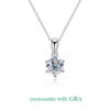 Smyoue D Color 0.5-5CT Moissanite Diamond Necklace for Women Round Pendant Birthday Gift S Sterling Sier Wedding Jewelry
