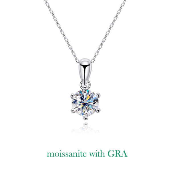 Smyoue D Color 0.5-5CT Moissanite Diamond Necklace for Women Round Pendant Birthday Gift S Sterling Sier Wedding Jewelry