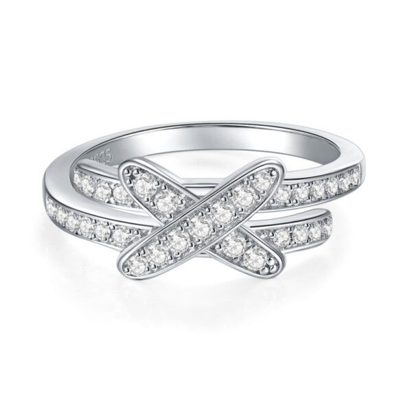 bea2c4cafdc39088 Follow Cloud 0.35 Carat Moissanite Wedding Diamond Band Women Rings X Cross Shape Sterling Sier D Color Ring Fine Jewelry