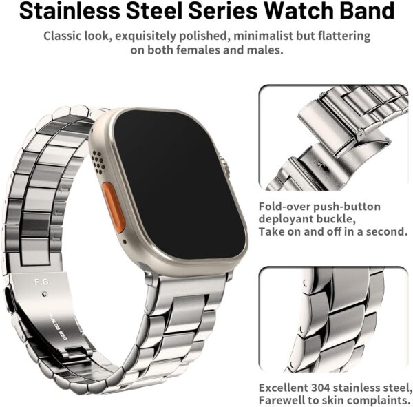 bea6406934e9263a Fullmosa Compatible Apple Watch Bands 41mm 40mm 38mm, Stainless Steel iWatch Band with Case for Apple Watch Ultra2/Ultra Series 9/8/7/6/5/4/3/2/1/SE/SE2, Rose Gold(Short)