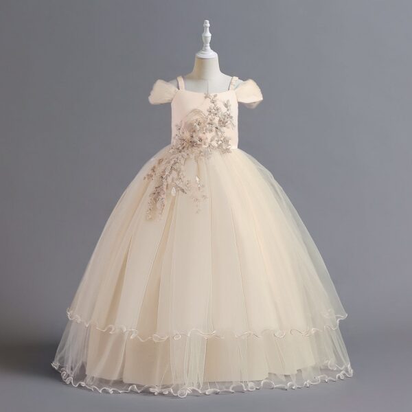 bebe18abccaaebde Teen Girl Bridesmaid Dresses for Wedding 12 to 14 Yrs Formal Evening Prom Long Gown Flower Elegant Birthday Party Princess Dress