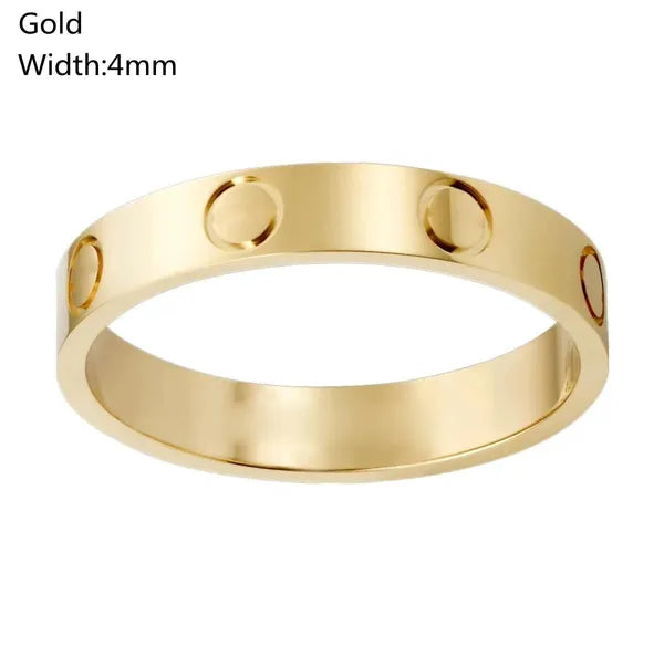 Unisex Womens Love Ring Mens Designer Rings Couple Jewelry Titanium Steel Band Fashion Classic Gold Sier Rose Color screw With diamonds Size 6-10