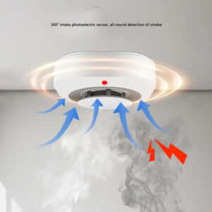 bee9c2bd695ac0e6 Ceiling-mounted Smoke Detector Fire Independent Accessory 433M Wireless Alarm 360° All-round Detection