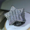 Sier Star Diamond For Man/women Solid White /Yellow Gold Rings Shine Hiphop Jewlery Gifts