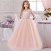 Princess Birthday Lace Kids Elegant Dresses For Girls Vintage Children Girl Party Wedding Dress 4 10 12 Years