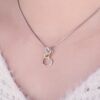 bf07d41ccf6de120 JewelryPalace Heart Love Knot Sterling Sier Gold Cubic Zirconia Simulated Diamond Pendant Necklace for Women No Chain