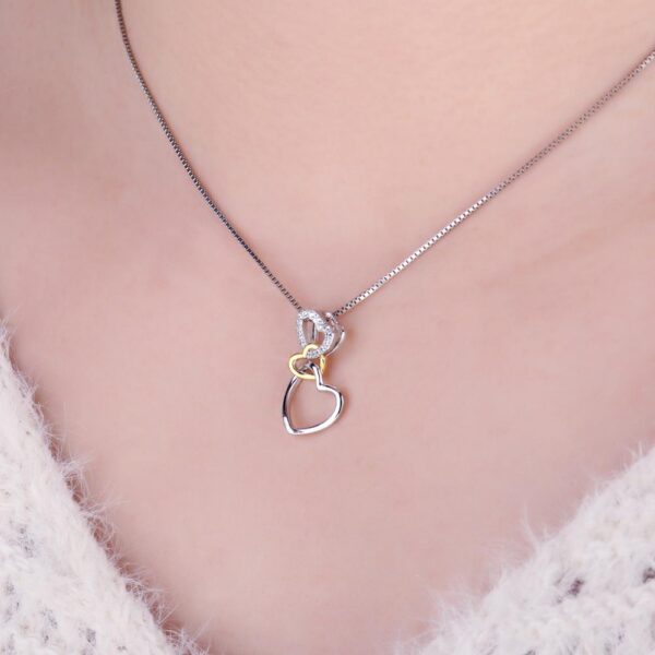 bf07d41ccf6de120 JewelryPalace Heart Love Knot Sterling Sier Gold Cubic Zirconia Simulated Diamond Pendant Necklace for Women No Chain