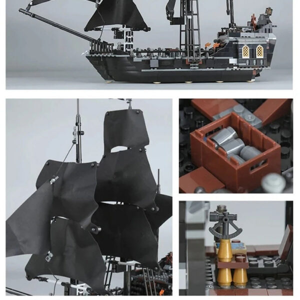 bf08658a4a928be7 LOTR Ambush Ship Pirates Of Caribbean Reveng Warship Black Pearl Sailboat Building Block Bricks 79008 4184 Assembly Toy Kid Gift