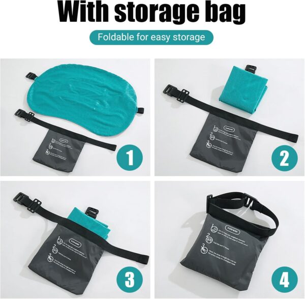 bf0f831d1a05af6a HOMBYS Beach Pillow Inflatable Camping Pillow Pool Pillow-Won’t Blow Away on Windy Beaches, Soft & Durable, Foldable and Portable, with Straps and Sandbag.(Blue, 17"x12.6"x4.7")