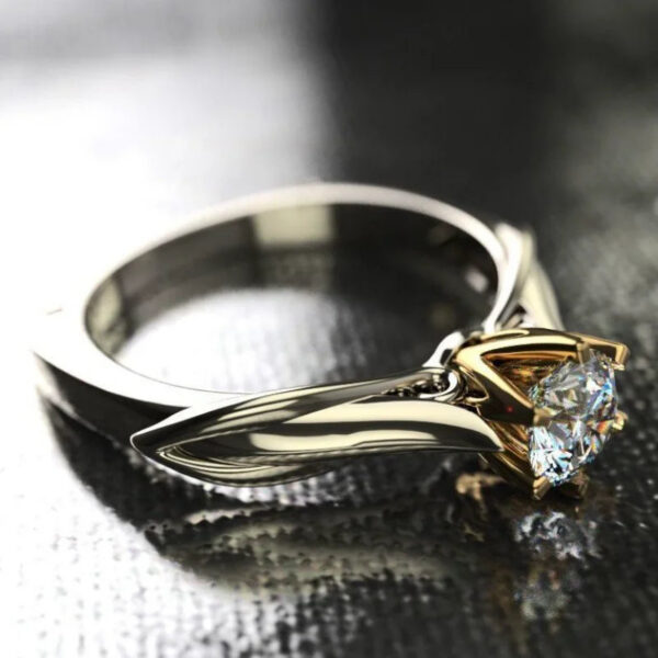 Pure Gold Ring for Women Natural Moissanit Rings with Gemstones Beautiful Jewelry Couples Wedding Accessories New Trend