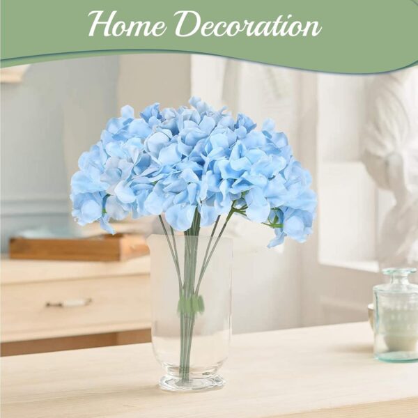 Auihiay 64pcs Silk Hydrangea Artificial Flowers, Artificial Hydrangea Flowers with Stems, Full Hydrangea Flowers for Wedding Centerpieces, Home, Garden, Party Decoration (Blue)