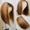 bf2163dc4d026a09 Highlight Straight Lace Front Wig Brazilian Short Bob Human Hair Wigs On Sale Clearance