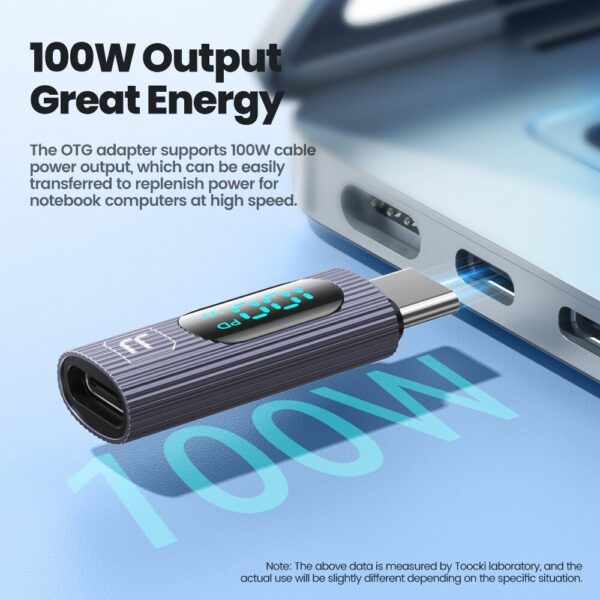 bf222b3627925ff8 Toocki 100W Digital Display USB Male to Type C Female OTG Adapter PD Fast Charging Convertor For Xiaomi Redmi