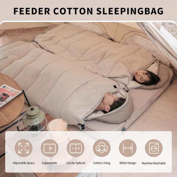bf2bdaee98b381e2 Naturehike Lightweight Mummy Sleeping Bag for Adults - Warm Cotton, Spliceable, Perfect for Outdoor Camping & Hiking
