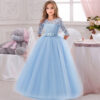 Princess Birthday Lace Kids Elegant Dresses For Girls Vintage Children Girl Party Wedding Dress 4 10 12 Years