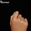 Bamoer D Color VVS1 EX Moissanite Delicate Lab Diamond Ring Sterling Sier for Women Engagement Wedding Jewelry