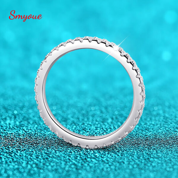Smyoue Plated 0.57ct Full Enternity Moissanite Ring Forn Women S Sterling Sier Matching Diamond Band Wedding Jewelry