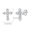 bf49c355775e241b 925 Sterling Silver Moissanite Arrow Cross Earrings Trend Fashion Hip-Hop European and American Couples Men and Women