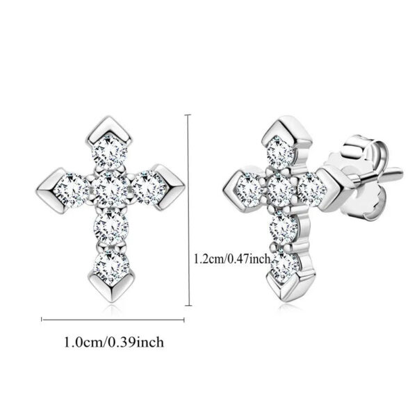 bf49c355775e241b 925 Sterling Silver Moissanite Arrow Cross Earrings Trend Fashion Hip-Hop European and American Couples Men and Women