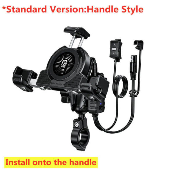 bf5ec4e8066f7452 Motorcycle Phone Holder Wireless Charger Motorbike Moto Mirror Mobile Stand Support USB Fast Charging Cellphone Handlebar Mount