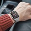 bf714e4aaaff34cc EPULY Compatible with Apple Watch Band 42mm 44mm 45mm 38mm 40mm 41mm, Business Stainless Steel Metal Wristband for iWatch SE & Series 7 6 5 4 3 2 1 for Men Women (Silver, 41mm 40mm 38mm)