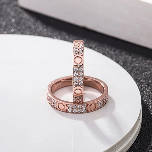 bf72f67d1c182de8 Starry ring love rings nail Ring designer womens Titanium steel rose gold sier plated with full diamond for Man Rings wedding Engagement gift 4 5 6mm Multi size