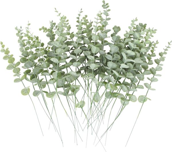 bf74bd88131e6fdc 85pcs Eucalyptus Stems Artificial Eucalyptus Leaves Stems Real Grey Green Touch Leaf Branches for Home Office Flowers Bouquet Centerpiece Wedding Decoration