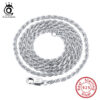 bf78e746eb8010ea ORSA JEWELS Sterling Diamond-Cut Rope Necklace for Women Men Fashion Sier Neck Chain Jewelry SC29